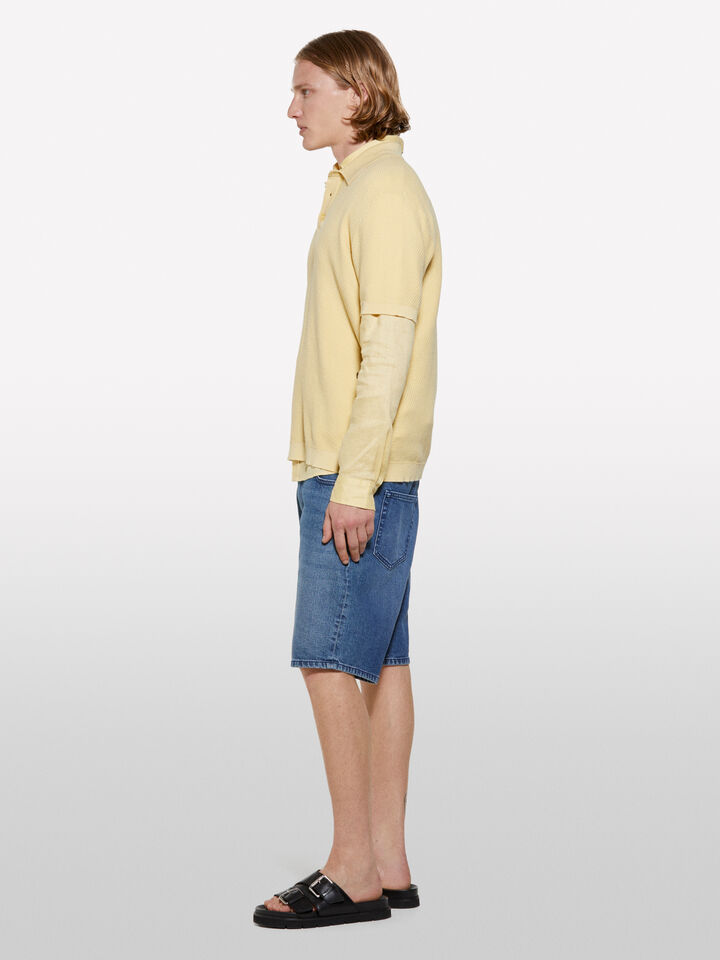 Polo amarelo de malha - polos para homem - Amarelo | Sisley image number 2